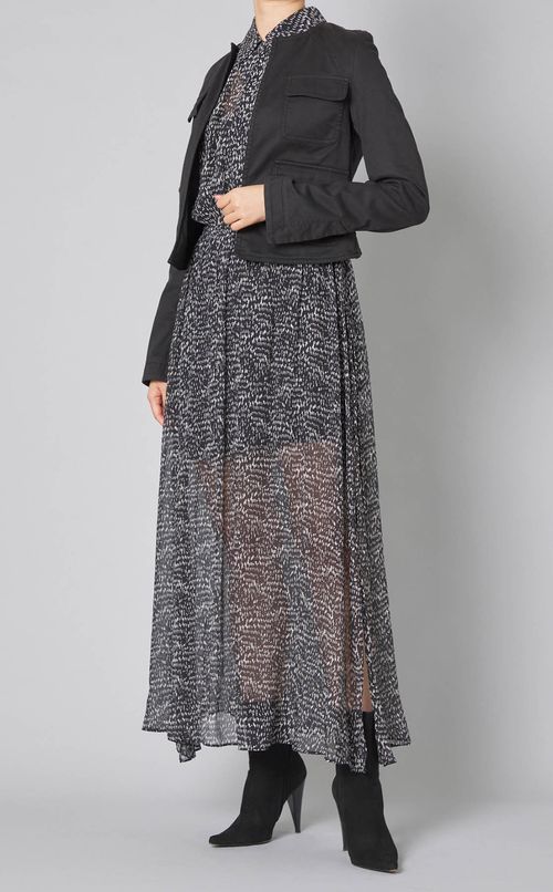 コットンノーカラージャケットブルゾン