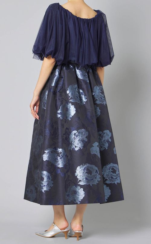 フラワーオーガンジーギャザースカート