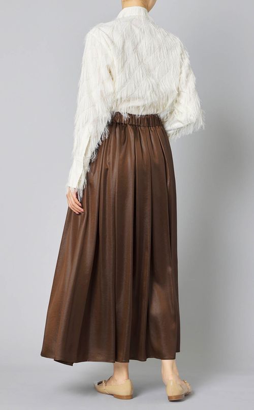 グロッシーサテンギャザースカート