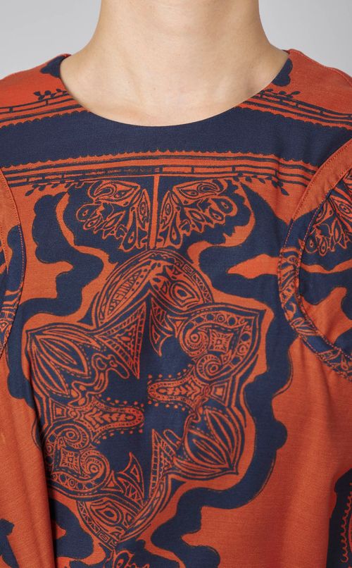 プリントウエストスナップワンピース