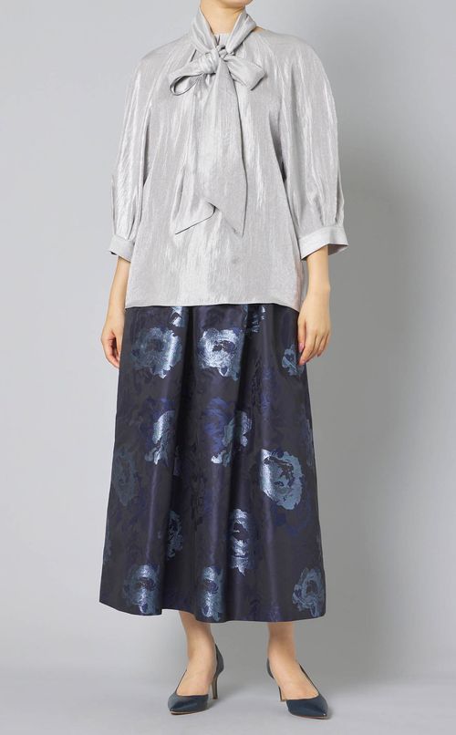 フラワーオーガンジーギャザースカート