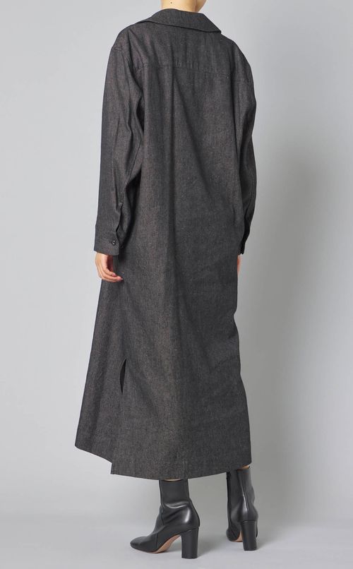 リネンコットンツイルスキッパーワンピース