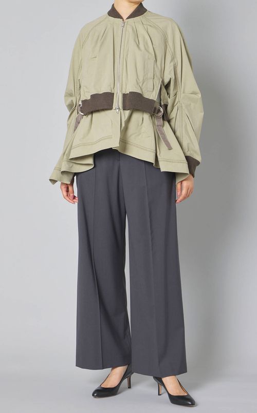 ウール混ハイウエストパンツ