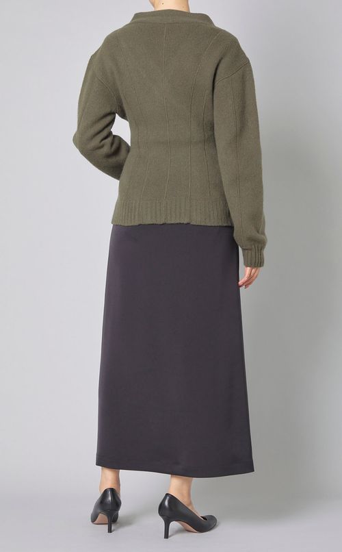 ウールVネックラップカーディガン