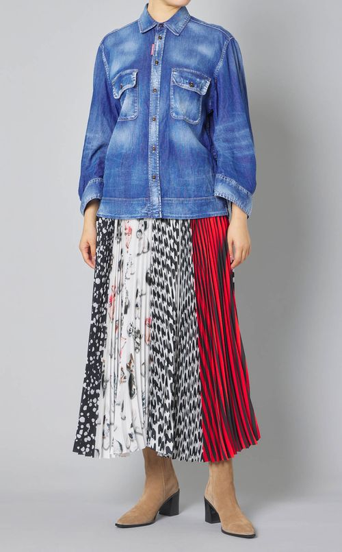 マルチプリントプリーツスカート