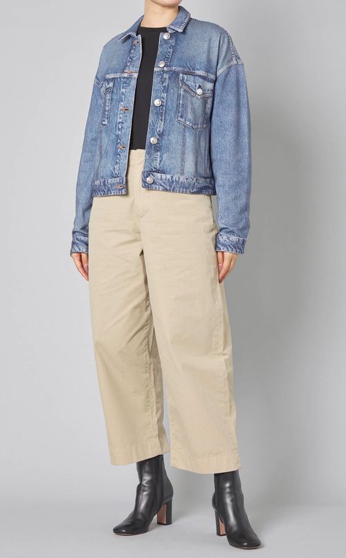 デニムプリントトラッカーブルゾン