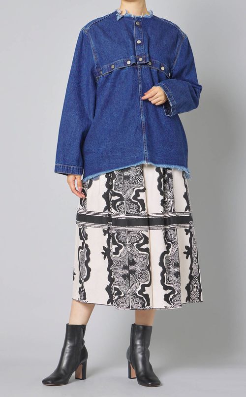 プリントコットンギャザースカート