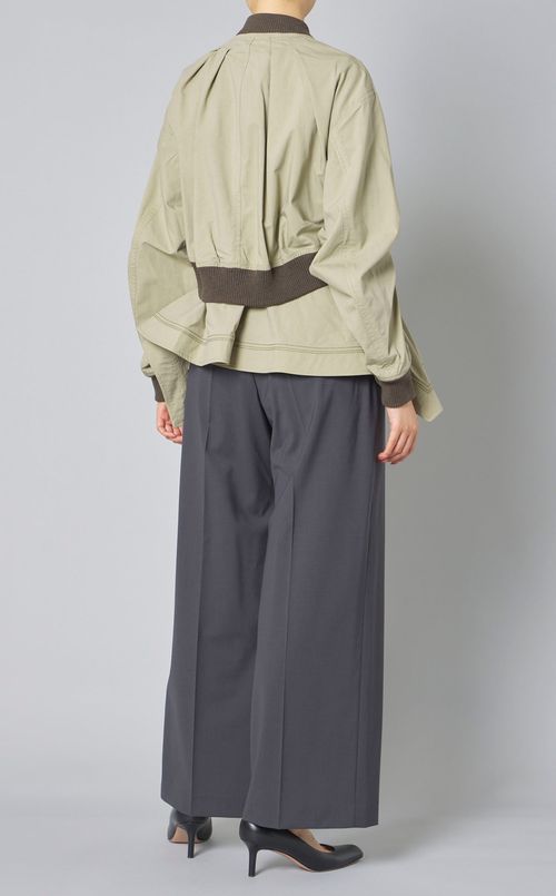 ダブルレイヤードフレアヘムブルゾン