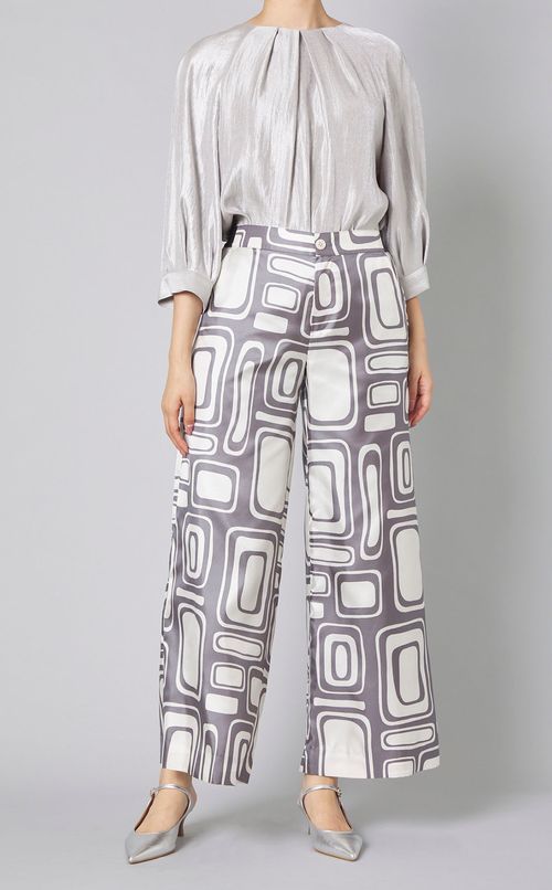 ジオメトリックプリントバギーパンツ