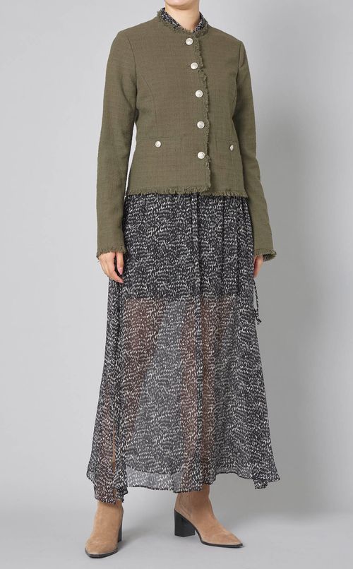 モノトーンプリントシャツワンピース