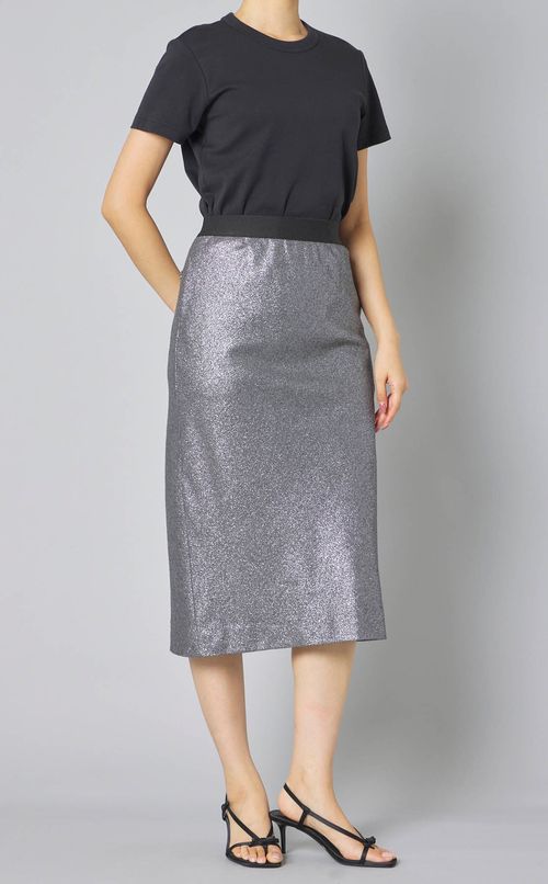 シルバーラメロングタイトスカート
