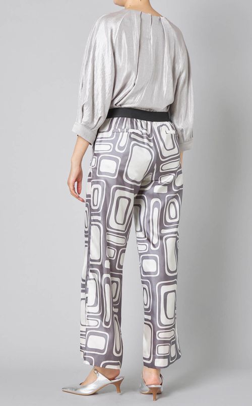 ジオメトリックプリントバギーパンツ