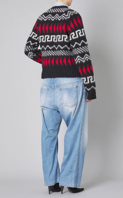 ウール柄入りクルーネックニット