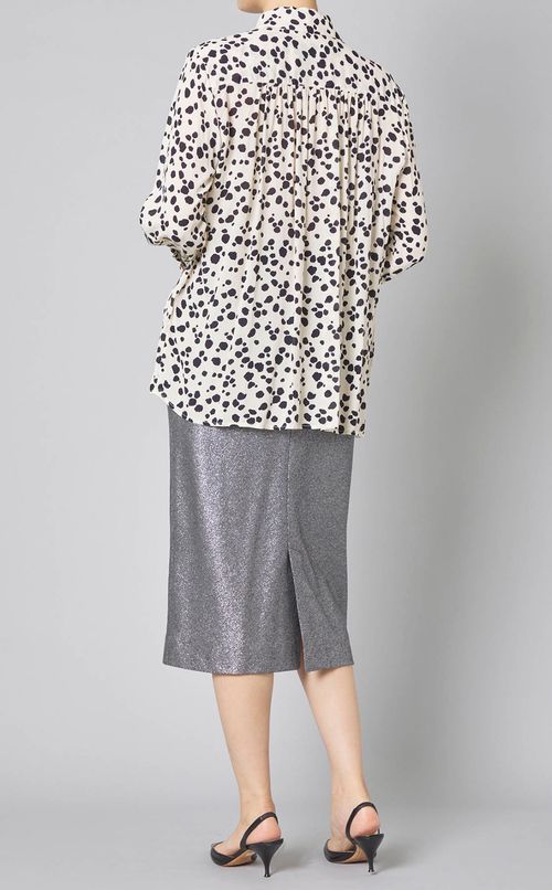 ダルメシアンプリントボウタイブラウス