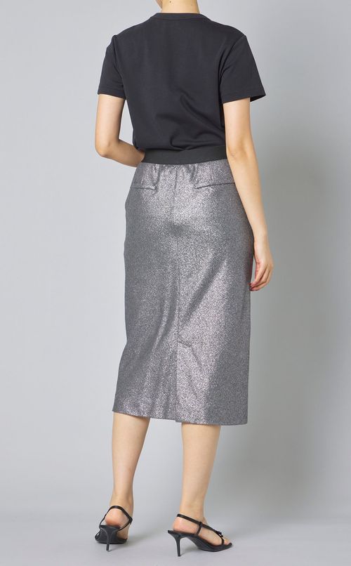 シルバーラメロングタイトスカート
