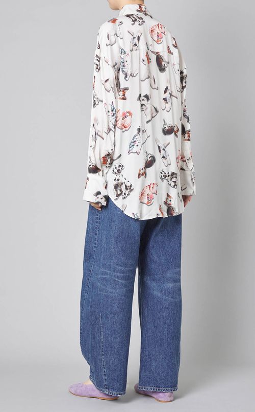 アニマルプリントロングスリーブシャツ