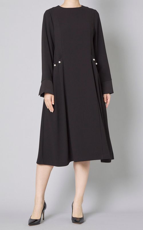 パール付タックデザインワンピース