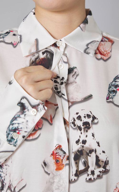 アニマルプリントロングスリーブシャツ