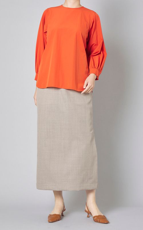 ウールツィルベルテッドロングスカート