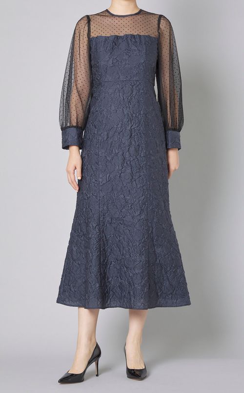 ドットチュールコンビドレス