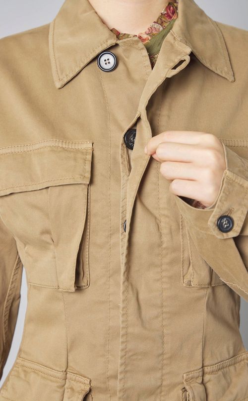 コットンフロントポケットシャツブルゾン