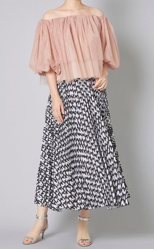 モノグラムプリントプリーツスカート