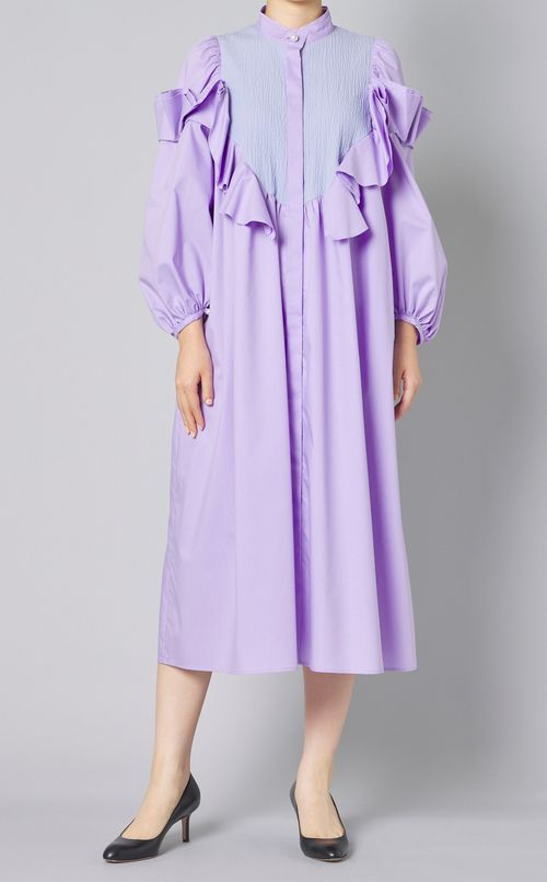 フリルシャツワンピース