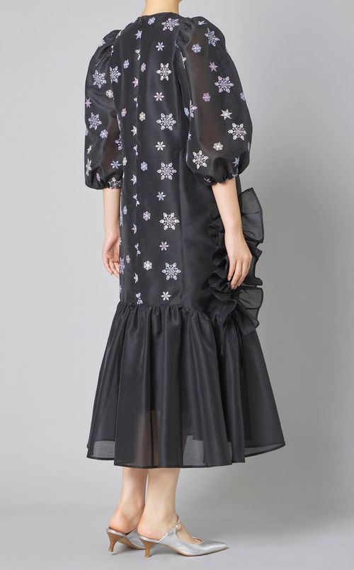 スノー刺繍フリルドレス