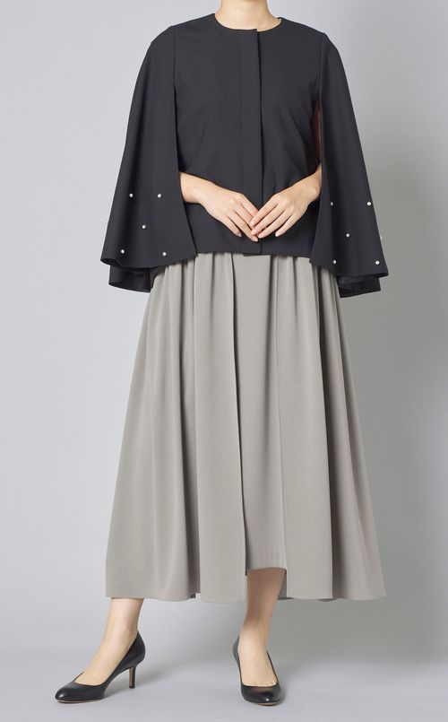 ダブルギャザーVネックワンピース