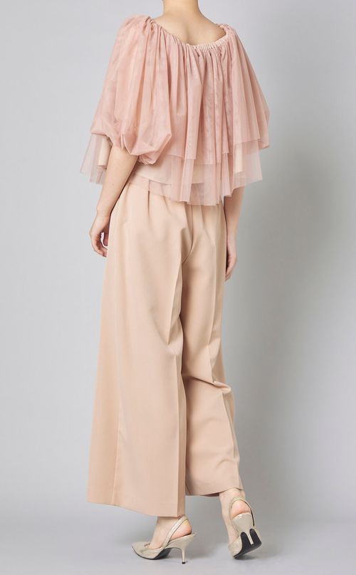 チュールギャザートップセットアップ