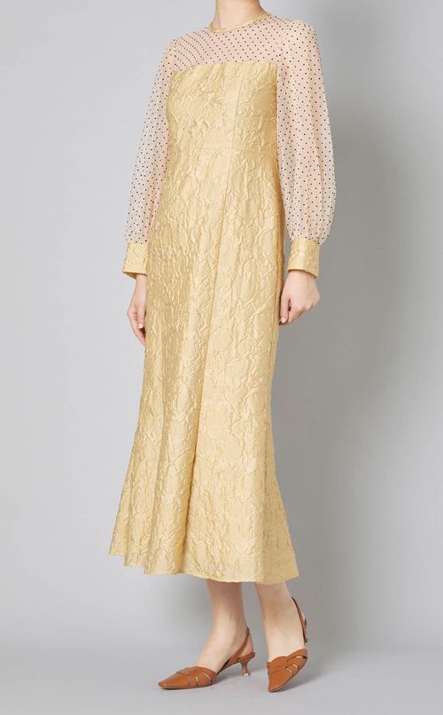 ドットチュールコンビドレス