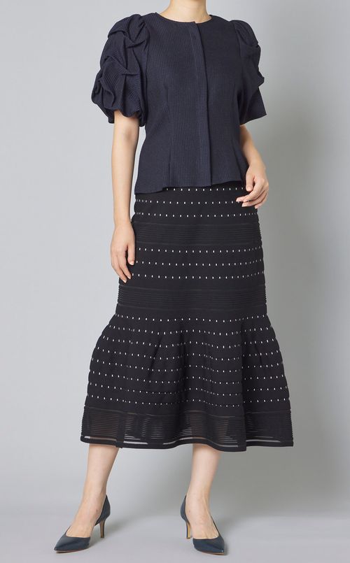 ボリュームタックスリーブシアーブラウス