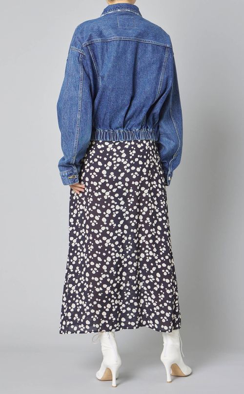 フロントジップデニムブルゾン