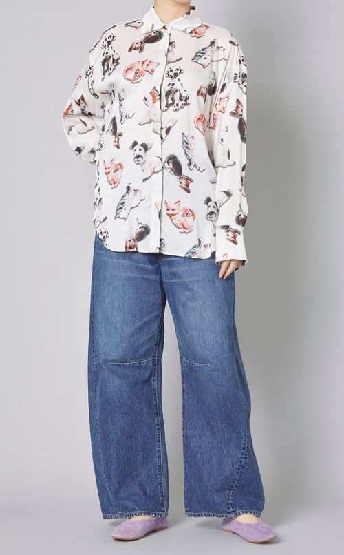 アニマルプリントロングスリーブシャツ