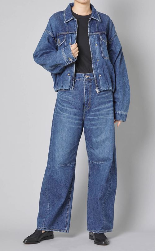 フロントジップデニムブルゾン