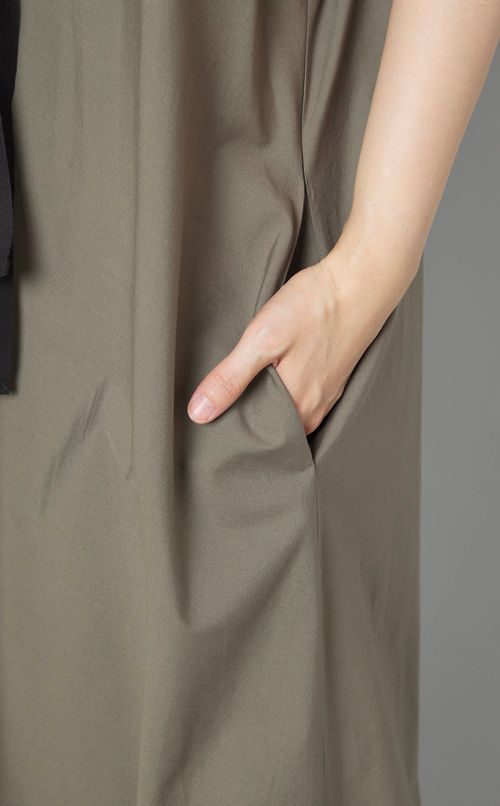 コットンフロントリボンテントワンピース