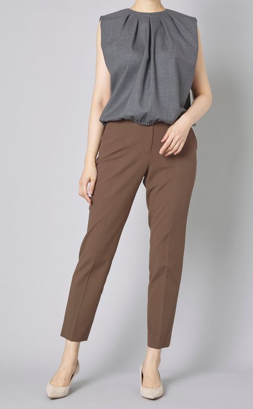 ウールトロギャザーノースリーブブラウス