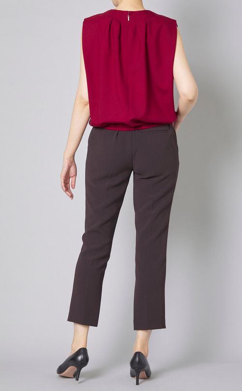 ウールトロギャザーノースリーブブラウス