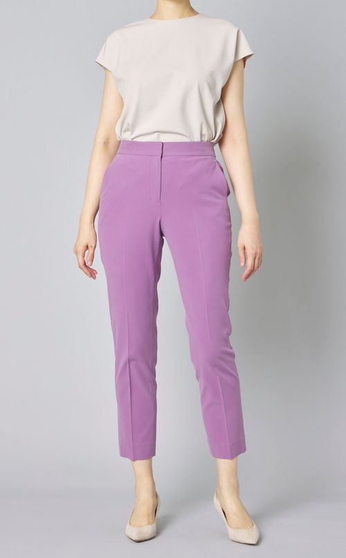 センタープレススリムテーパードパンツ