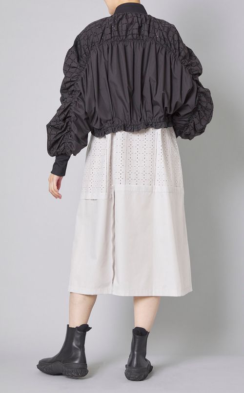 チェックレースギャザーブルゾン