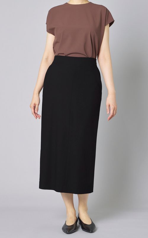 アシメトリードレープスリットスカート