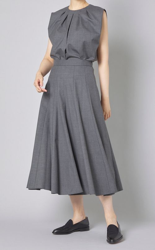 ウールトロギャザーノースリーブブラウス