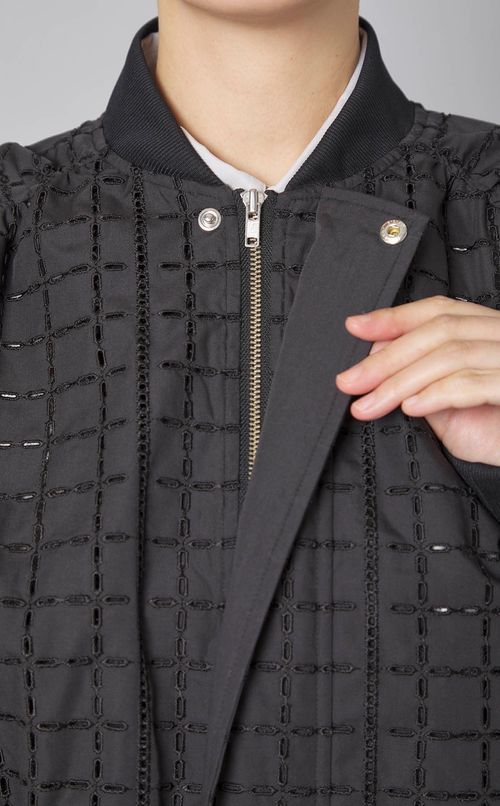 チェックレースギャザーブルゾン