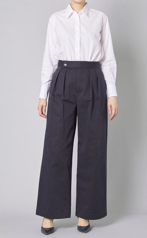 ドライコットンチノワイドパンツ