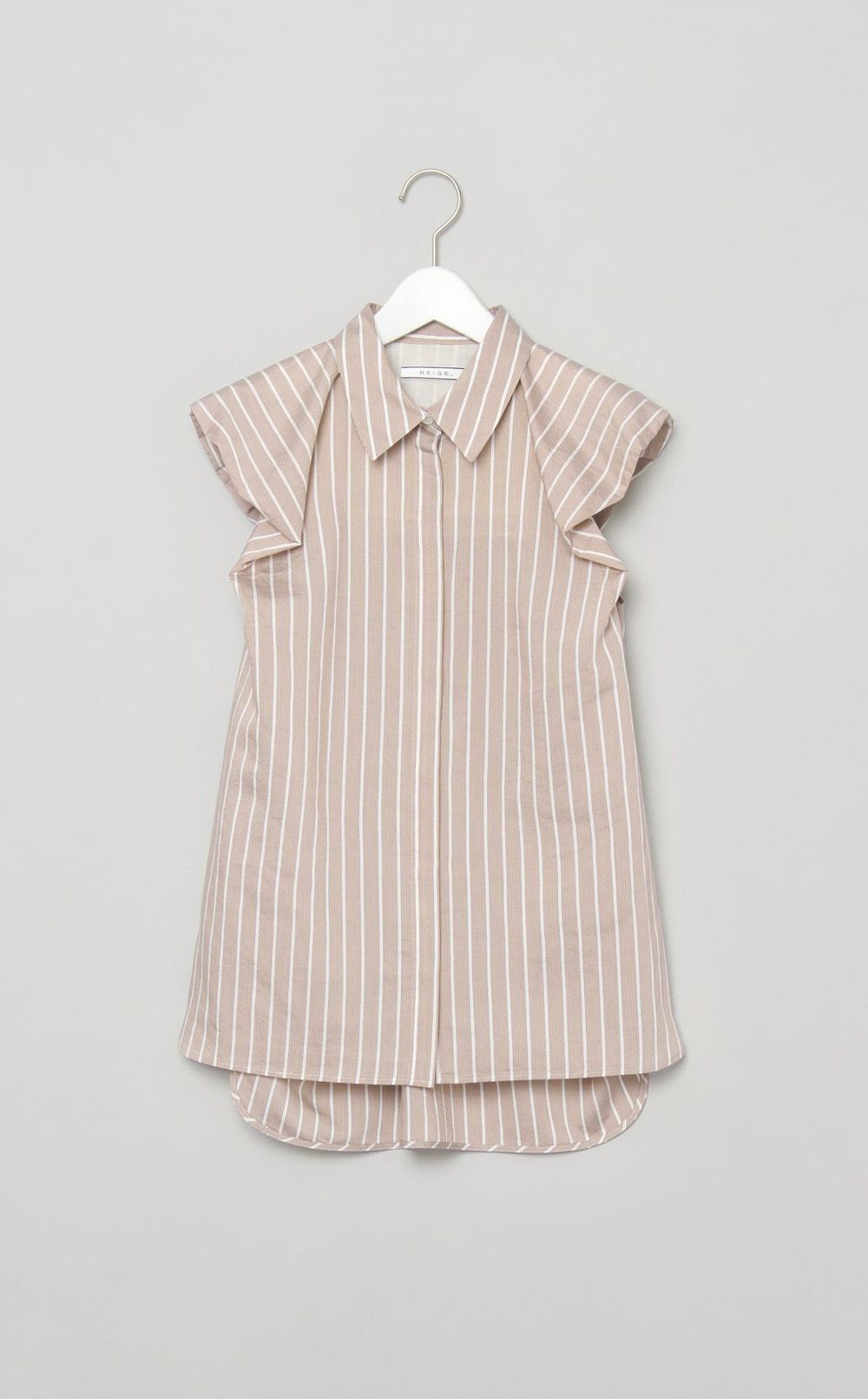 バルーンスリーブストライプシャツ