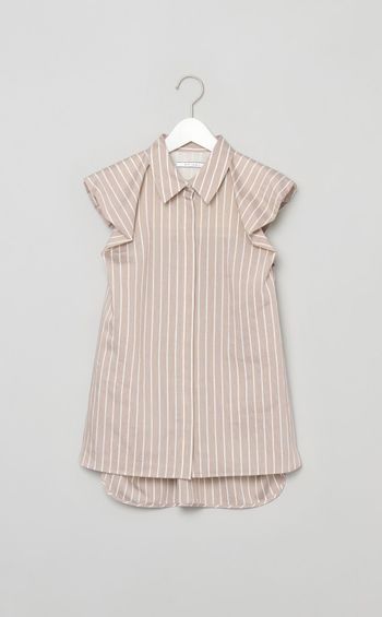 バルーンスリーブストライプシャツ