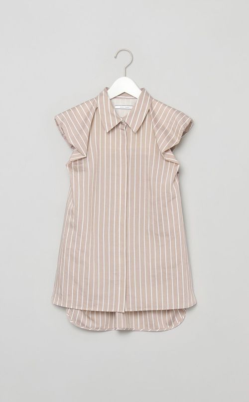 バルーンスリーブストライプシャツ