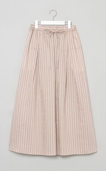 ストライプギャザーロングスカート