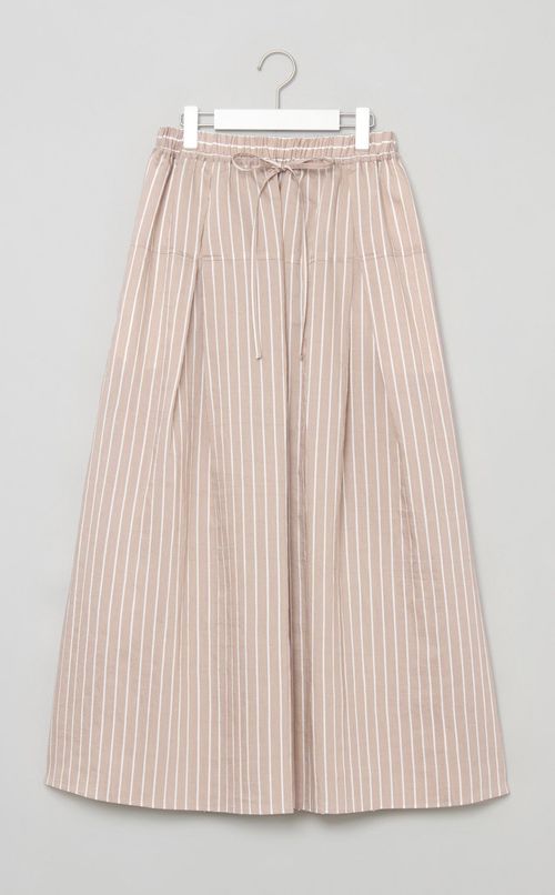 ストライプギャザーロングスカート