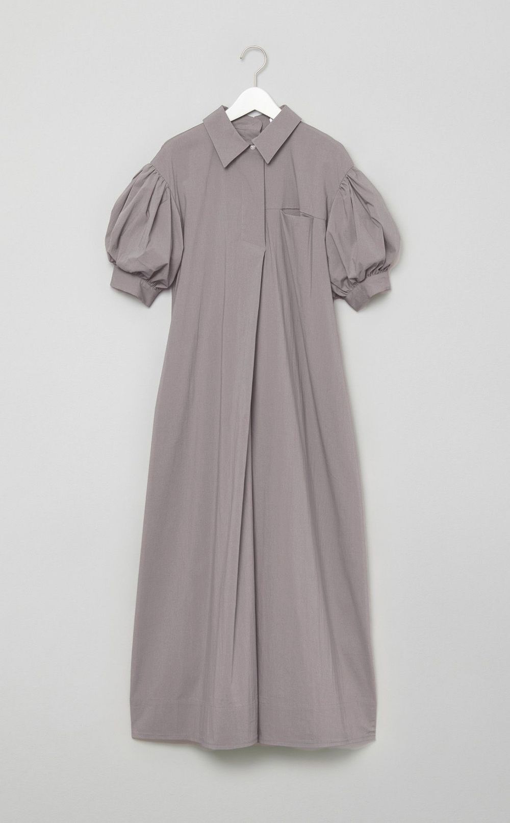 パフスリーブシャツワンピース